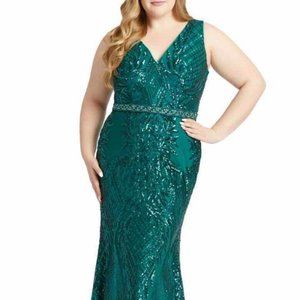 Mac Duggal Sequin Trumpet Gown - Sz 18W (Plus Size